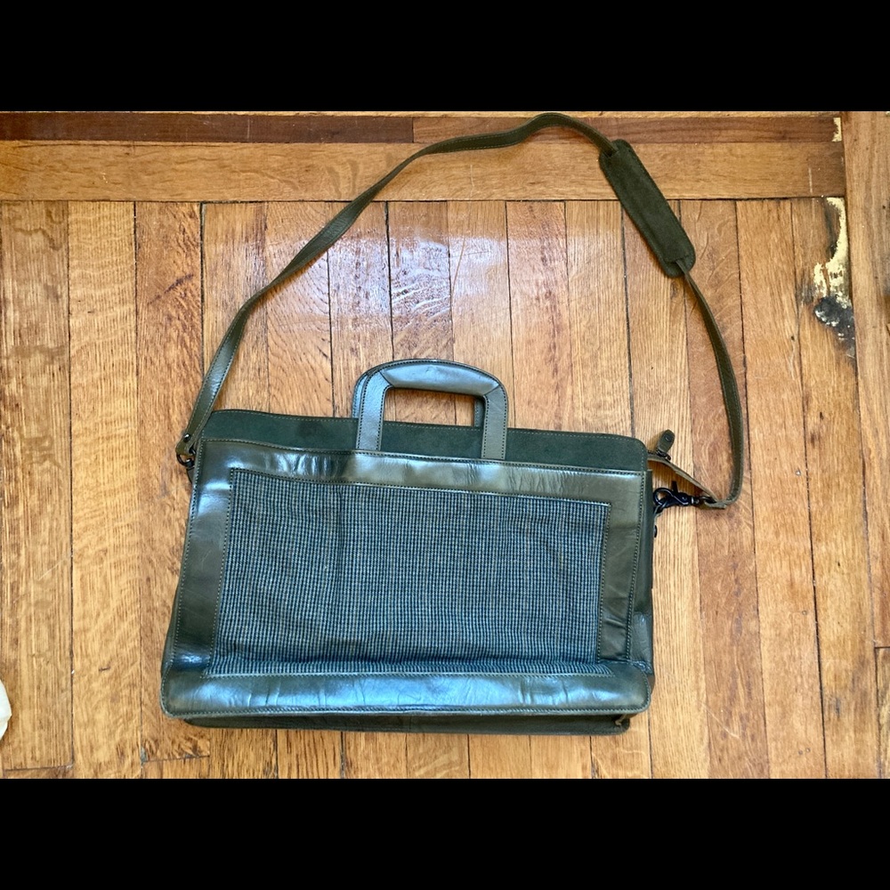 Initial Hong Kong Leather/Tweed Briefcase